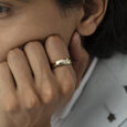 Twisted Vibe Gold & Diamond Finger Ring for Men,,hi-res view 2