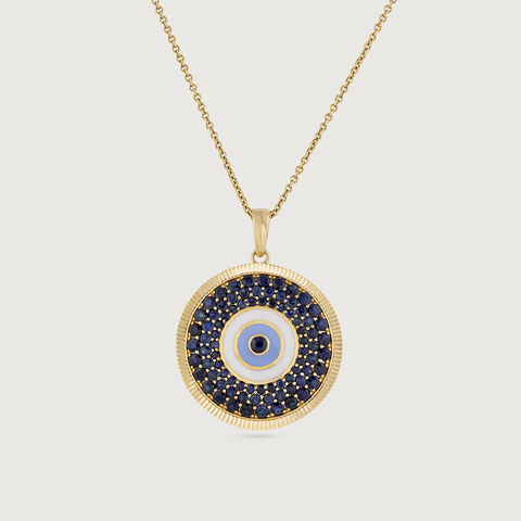 Orb of Protection Evil Eye Gold Pendant