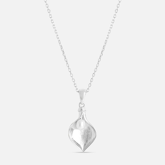 Alluring Pearl Silver Pendant & Chain,,hi-res image number null