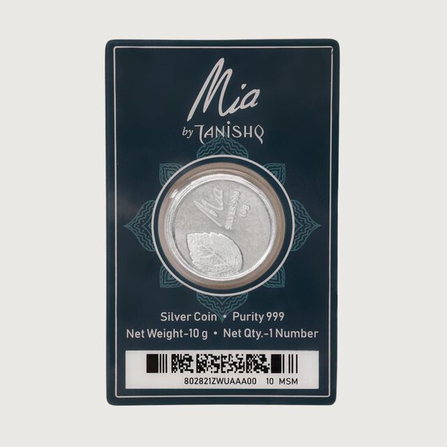10 GM 999 Sacred Tulsi Leaf silver Coin,,hi-res image number null