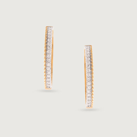 Sculpted Shine Gold & Diamond Hoop Earrings