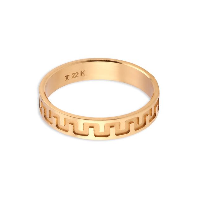 Scintillating 22 Karat Gold Wave Pattern Finger Ring,,hi-res image number null