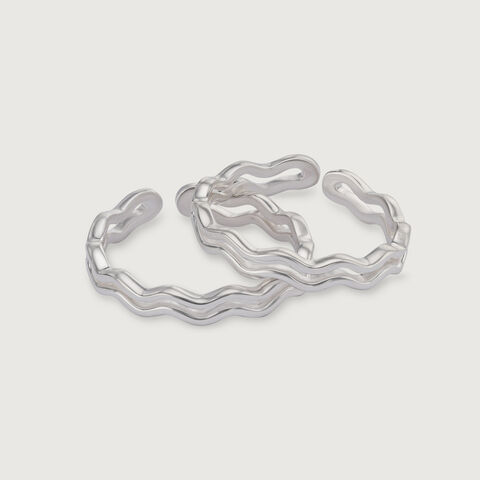 Wavy Wonder Silver Toe Ring for Women
