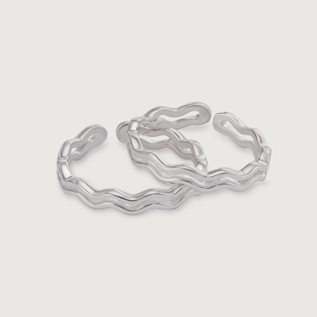 Wavy Wonder Silver Toe Ring for Women,,hi-res image number null