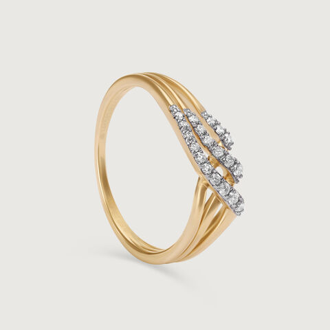 Draped Radiance 14 Kt Gold & Diamond Ring