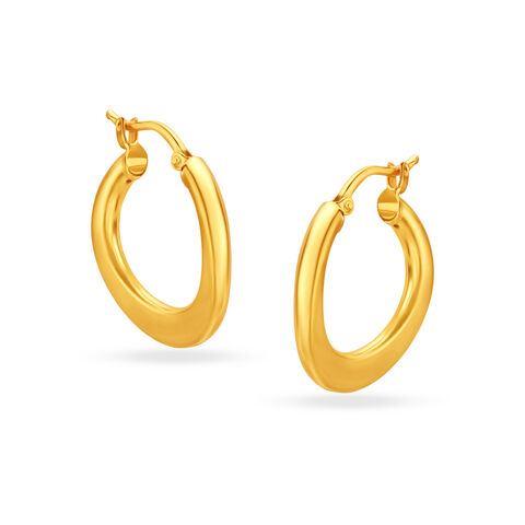 22KT Yellow Gold Dazzling Elegant Hoop Earrings