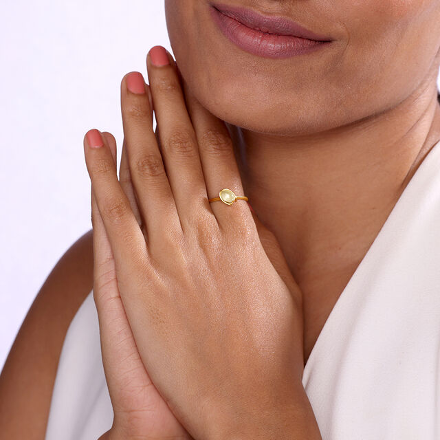 Firefly Fantasia 14 kt Gold & Green Amethyst Finger Ring,,hi-res image number null