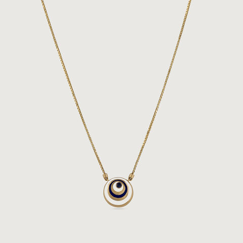 Orbital Aura Evil Eye Gold Pendant with Chain