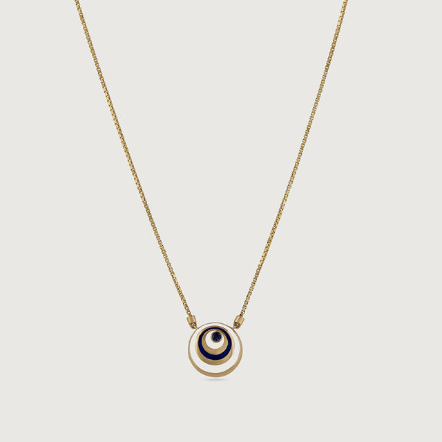 Orbital Aura Evil Eye Gold Pendant with Chain,,hi-res image number null