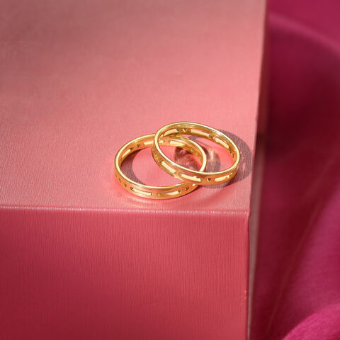 You & Me Forever Band 18KT Gold Couple Ring -Single Piece