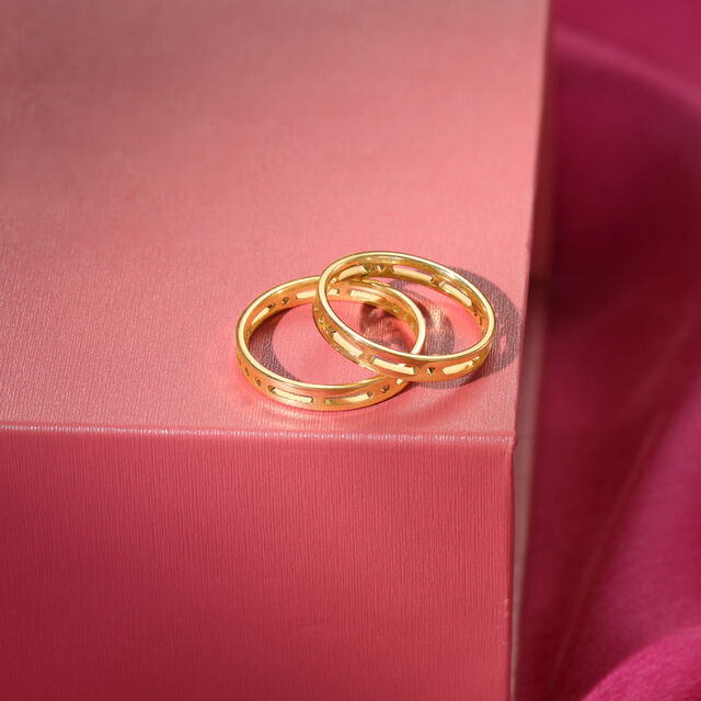 You & Me Forever Band 18KT Gold Couple Ring -Single Piece,,hi-res image number null