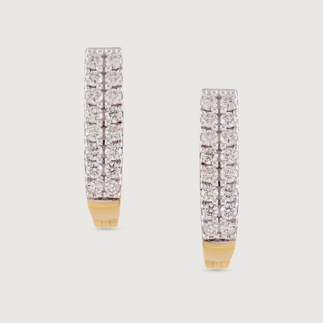 Classic Luxe Gold & Diamond Hoop Earrings,,hi-res image number null