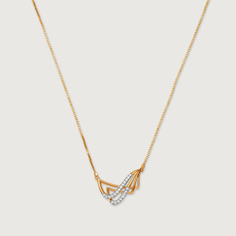 Oceans Rhythm 14 Kt Gold & Diamond Pendant with Chain