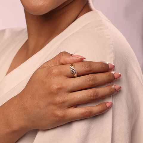 Draped Radiance 14 Kt Gold & Diamond Ring