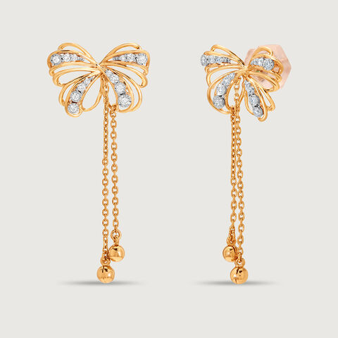 Butterfly Blush 14KT Gold & Diamond Drop Earrings