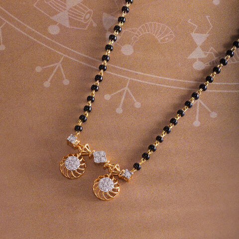 Traditional Grace 18 Kt Gold and Diamond Vati Mangalsutra