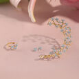 Floral Quilt Diamond Ear Cuff,,hi-res view 2