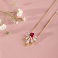 Radiant Spiral Ruby & Diamond Pendant,,hi-res view 1