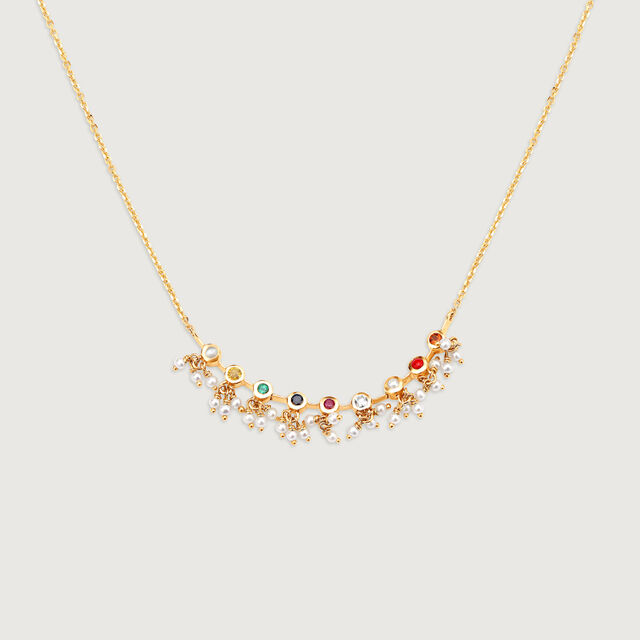 Charm of Cheer 14KT Navratna Necklace,,hi-res image number null