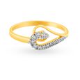 Romantic 18 Karat Yellow Gold And Diamond Heart Finger Ring,,hi-res view 2