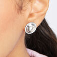 Chic Pearl Stud Silver Earrings,,hi-res view 2