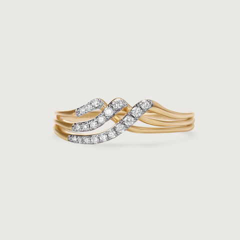 Draped Radiance 14 Kt Gold & Diamond Ring