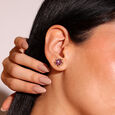 Floral Finesse Amethyst & Diamond Stud Earrings,,hi-res view 1