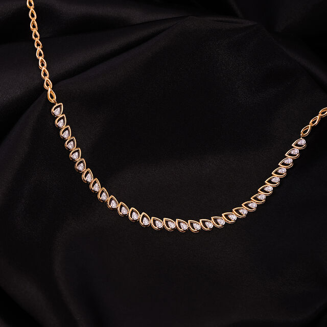 Teardrop Chic 14 Kt Gold and Diamond Necklace,,hi-res image number null