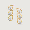 Teardrop Chic 14 Kt Gold and Diamond Drop Earrings,,hi-res view 3