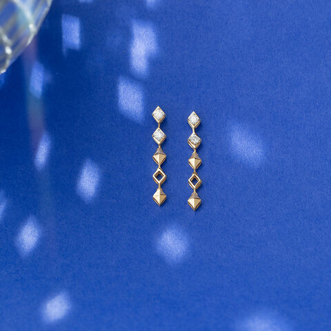 Sequin Glam Gold & Diamond Drop Earrings