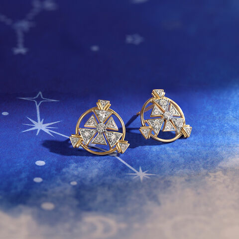 Shimmering Skyline Cluster 14KT Diamond Stud Earrings