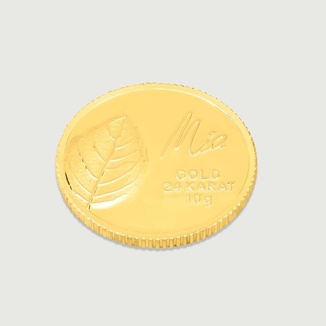 10 GM 24 Karat Tulsi Leaf Gold Coin,,hi-res image number null