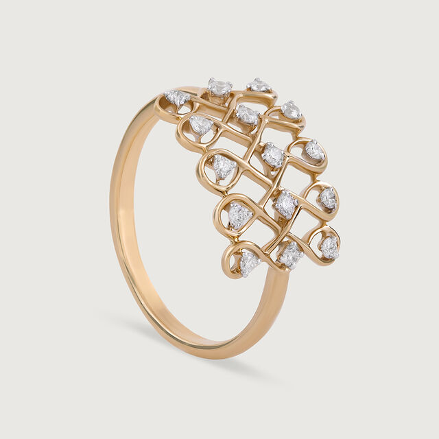 Kollam Vibes Gold and Diamond Finger Ring,,hi-res image number null