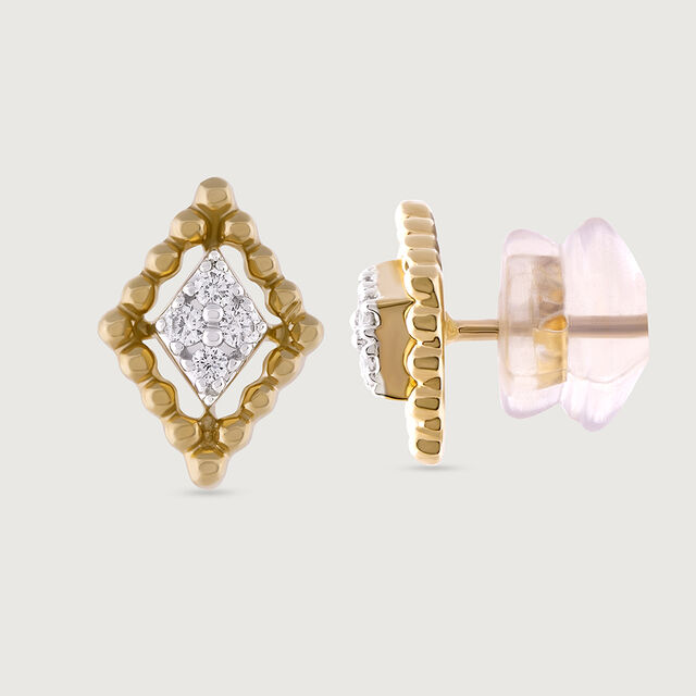 Sequine Radiance Gold & Diamond Stud Earrings,,hi-res image number null