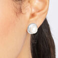 Pristine Pearl Silver Stud Earrings,,hi-res view 3