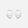 Stunning Pearl Silver Stud Earrings,,hi-res view 3