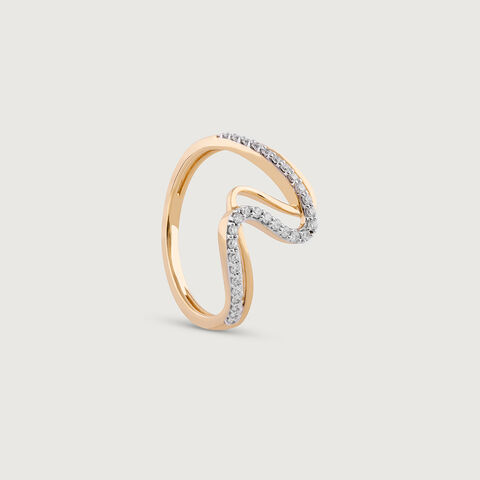 Mystic Wave Gold & Diamond Finger Ring