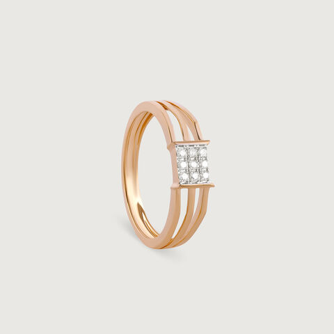 Clean Cuts Gold & Diamond Finger Ring for Men