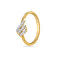 14KT Yellow Gold Triple Swirl Diamond Finger Ring,,hi-res view 3