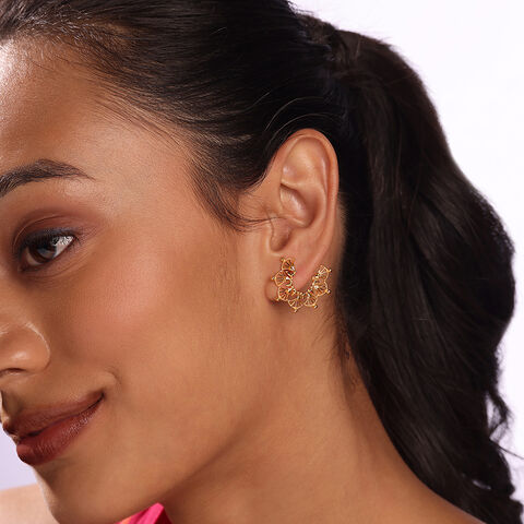 Artisanal Warli Art 22KT Gold Stud Earrings