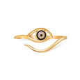 14KT Yellow Gold Curvy Evil Eye Design Finger Ring,,hi-res view 2