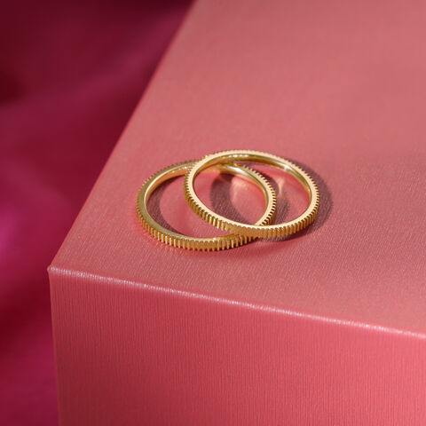 Milestone Band 18KT Gold Couple Ring -Single Piece