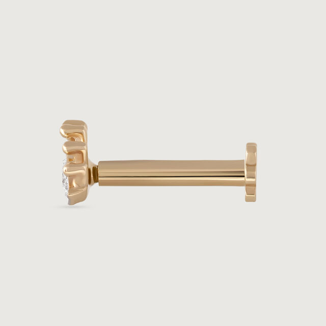 Guardian Eye Gold and Diamond Nose Pin,,hi-res image number null