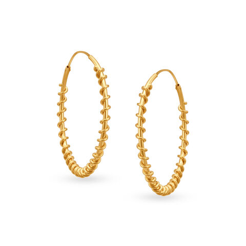 Contemporary Wavy Hoop Earrings