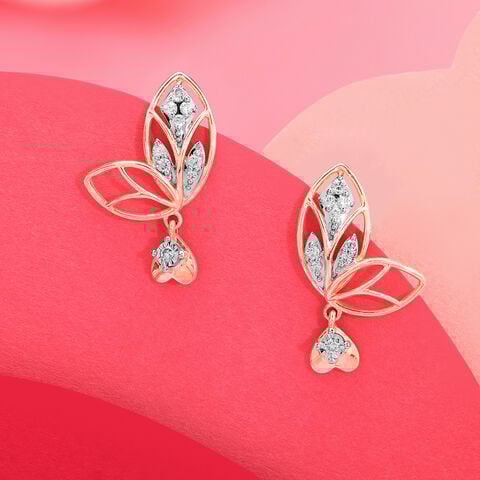 Heartflutters 14KT Rose Gold & Diamond Drop Earrings