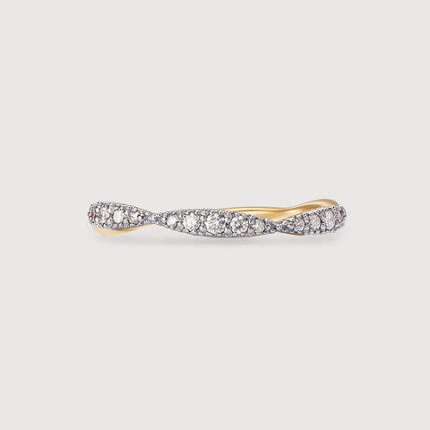 Radiant Wave 14KT Gold & Diamond Ring