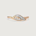 Wavelit Leaves 14 Kt Gold & Diamond Ring,,hi-res view 3