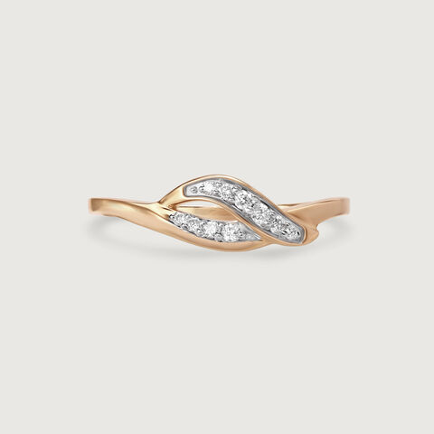 Wavelit Leaves 14 Kt Gold & Diamond Ring