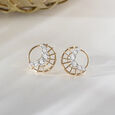 Basketry Glam Gold and Diamond Stud Earrings,,hi-res view 1