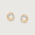 Swirl Elegance 14 Kt Gold & Diamond Stud Earrings,,hi-res view 3